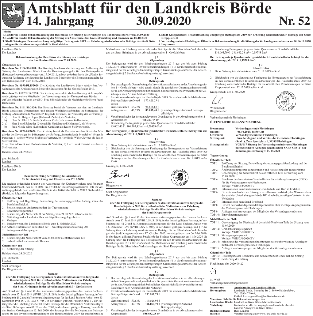 Amtsblatt Für Den Landkreis Börde 14