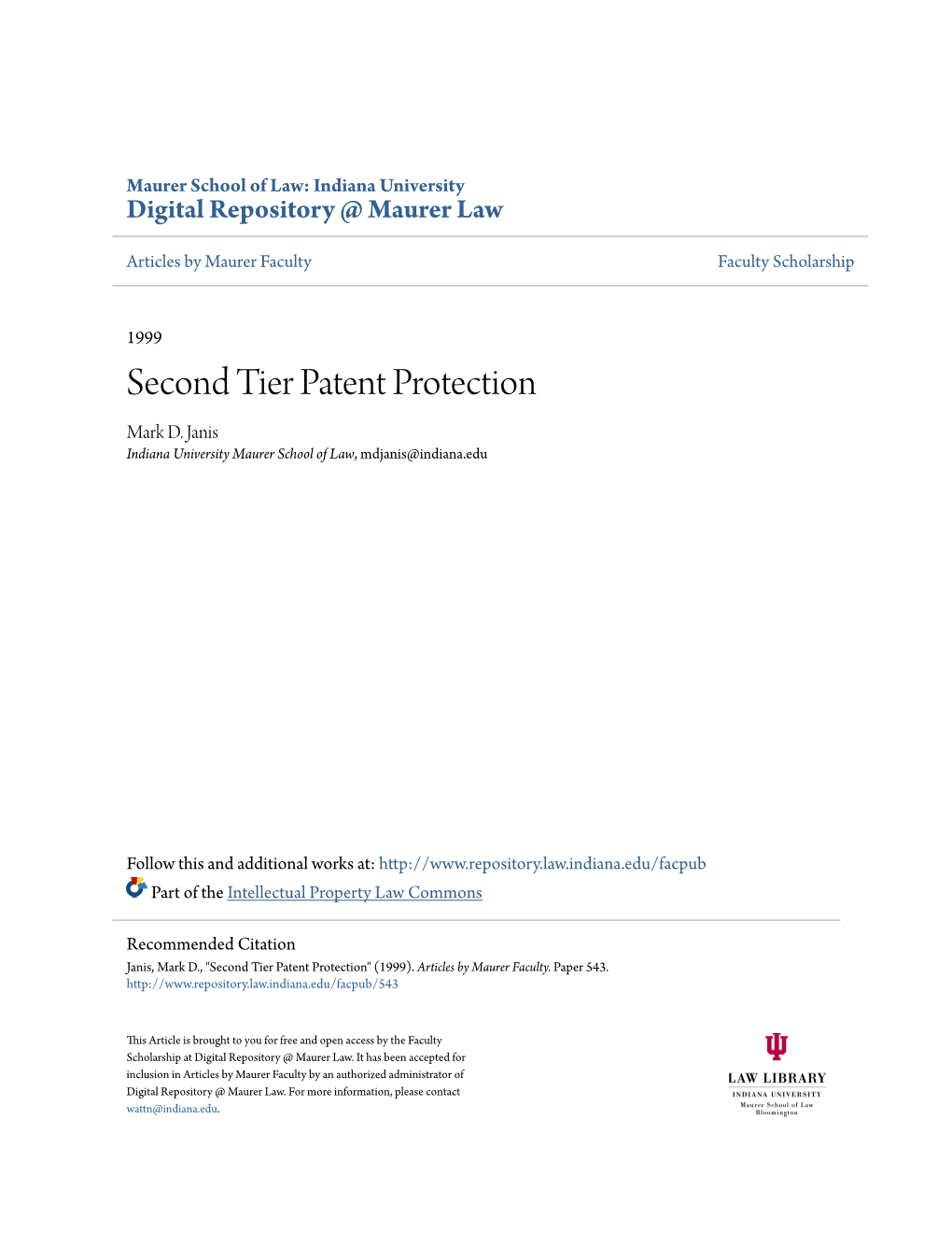 Second Tier Patent Protection Mark D