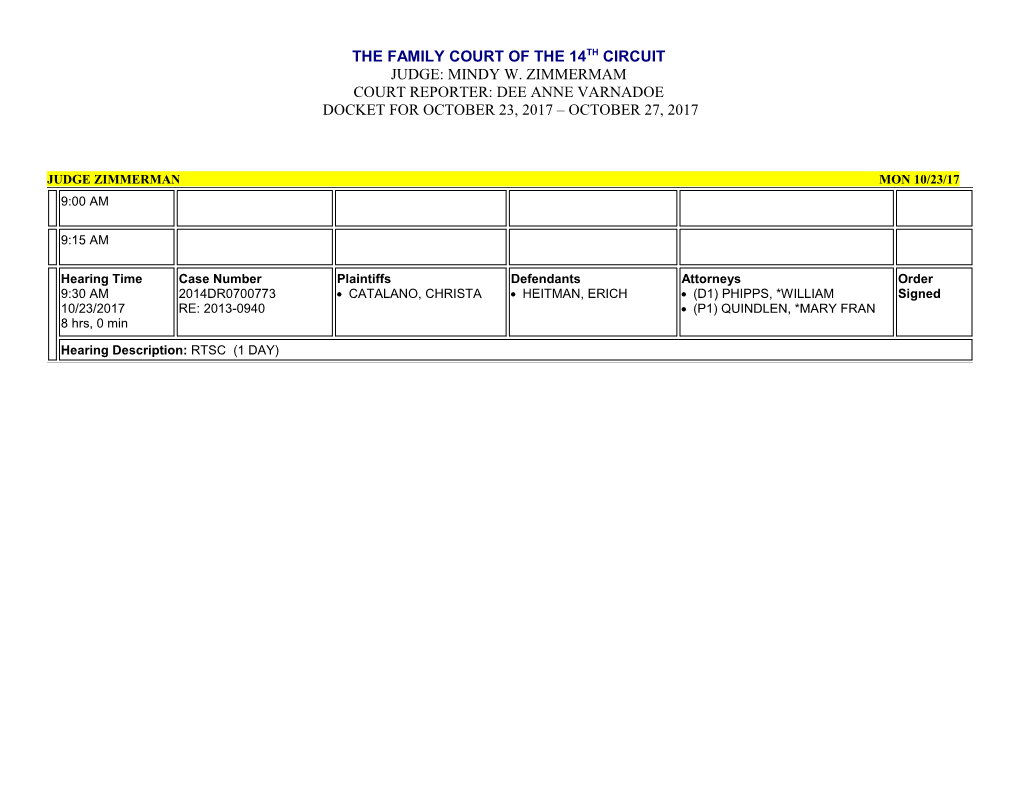 Judge Zimmerman Mon 10/23/17