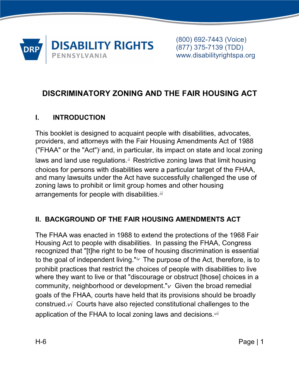 Discriminatory Zoning and the Fair Housing Act