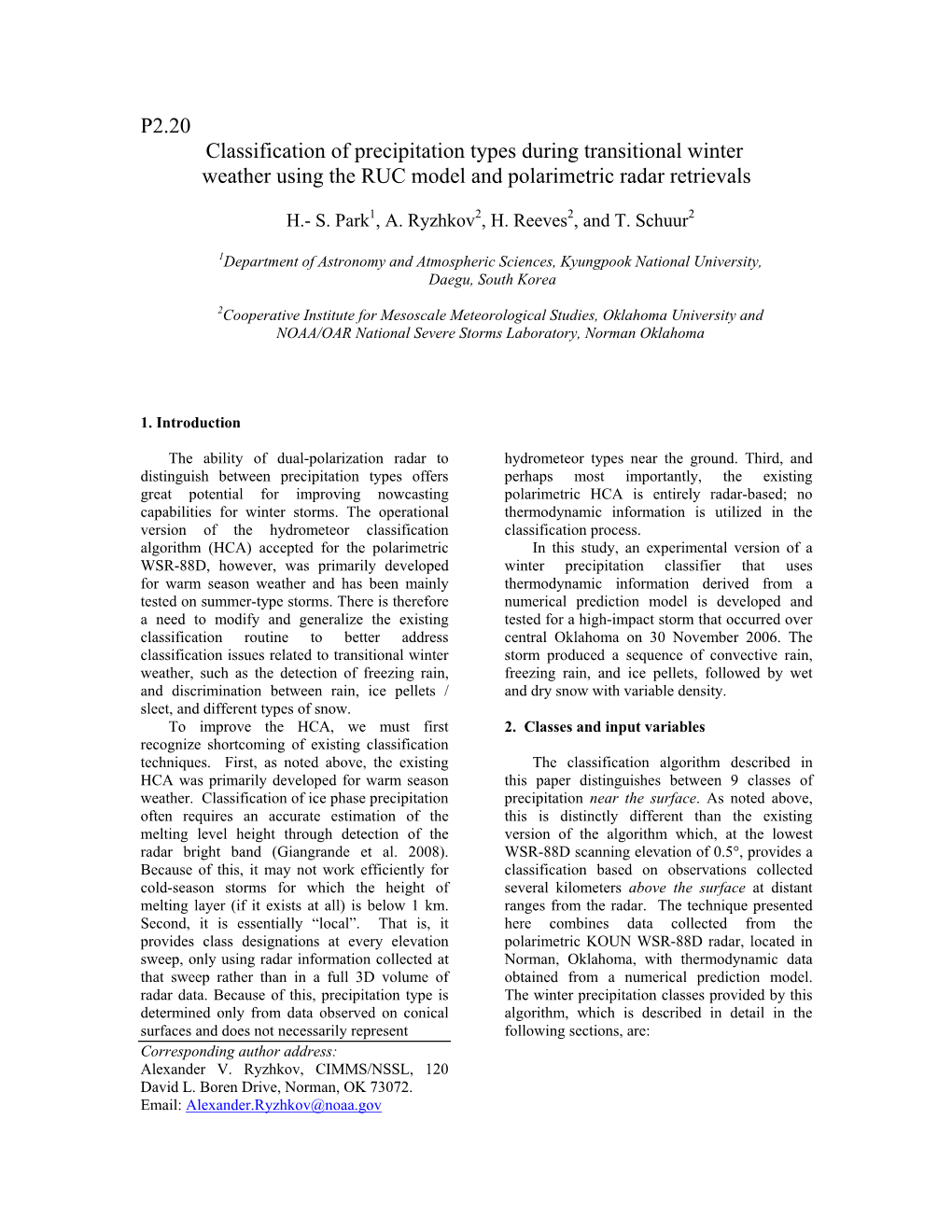 P2.20 Classification of Precipitation Types During Transitional Winter Weather Using the RUC Model and Polarimetric Radar Retrievals