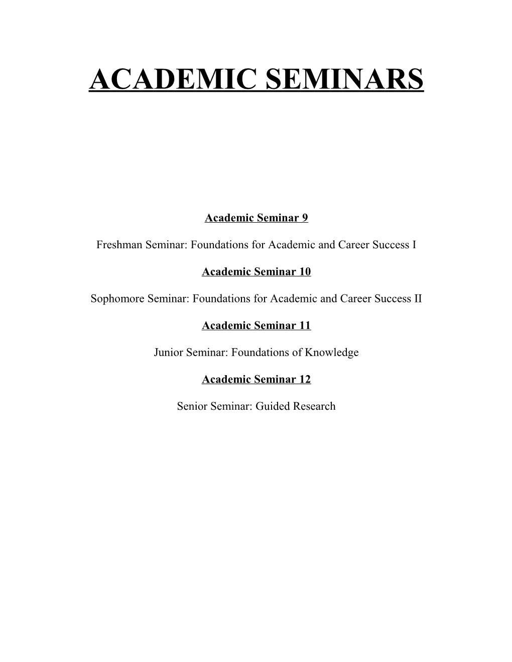 Academic Seminars