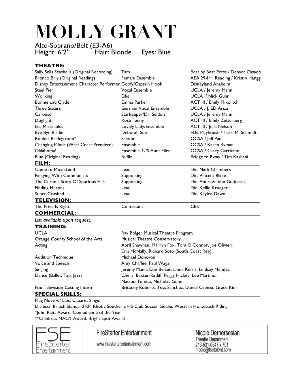 Molly Grant FSE Resume (Theater)