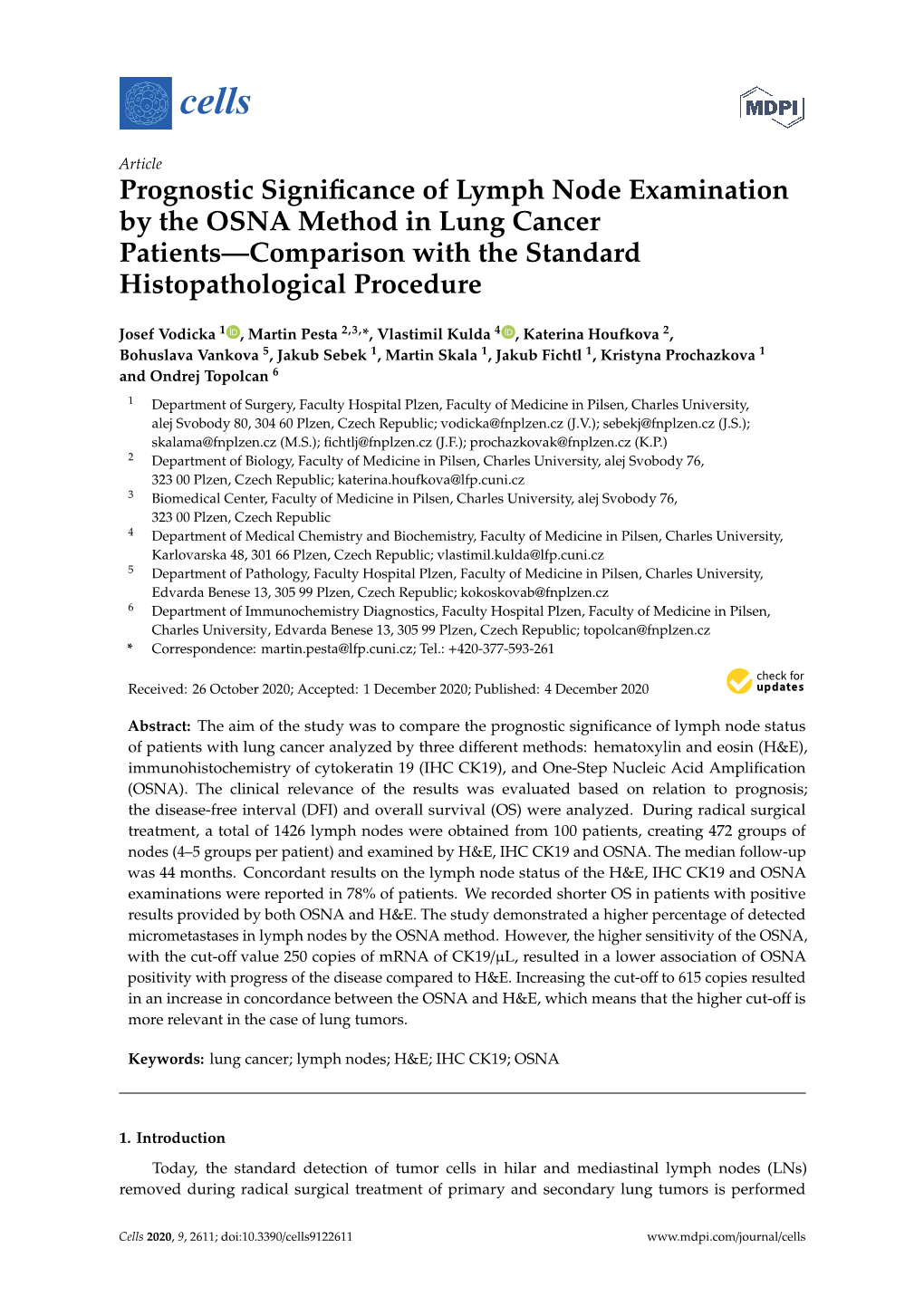 Prognostic Significance of Lymph Node Examination by the OSNA