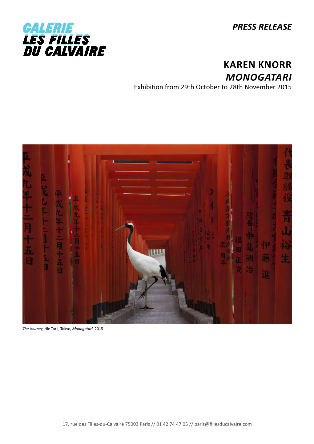 Karen Knorr Monogatari Exhibition from 29Th October to 28Th November 2015