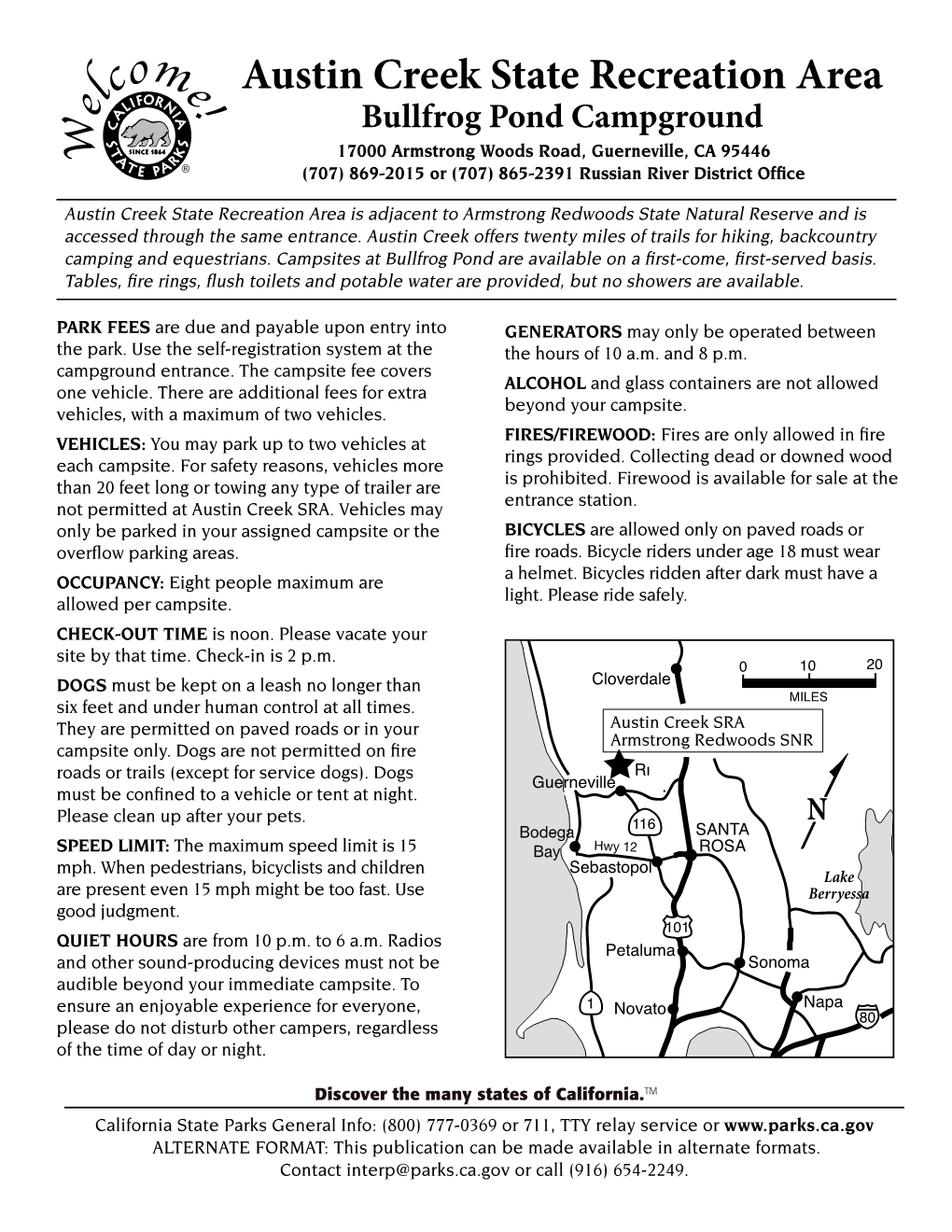 Austin Creek State Recreation Area Bullfrog Pond Campground