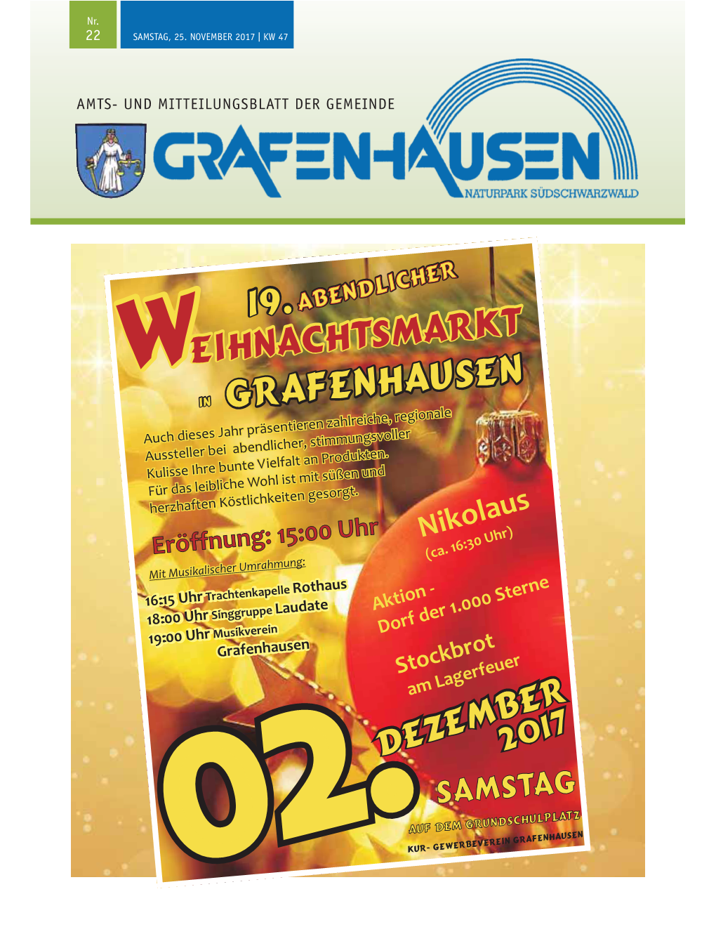 Amts- Und Mitteilungsblatt Der Gemeinde 22