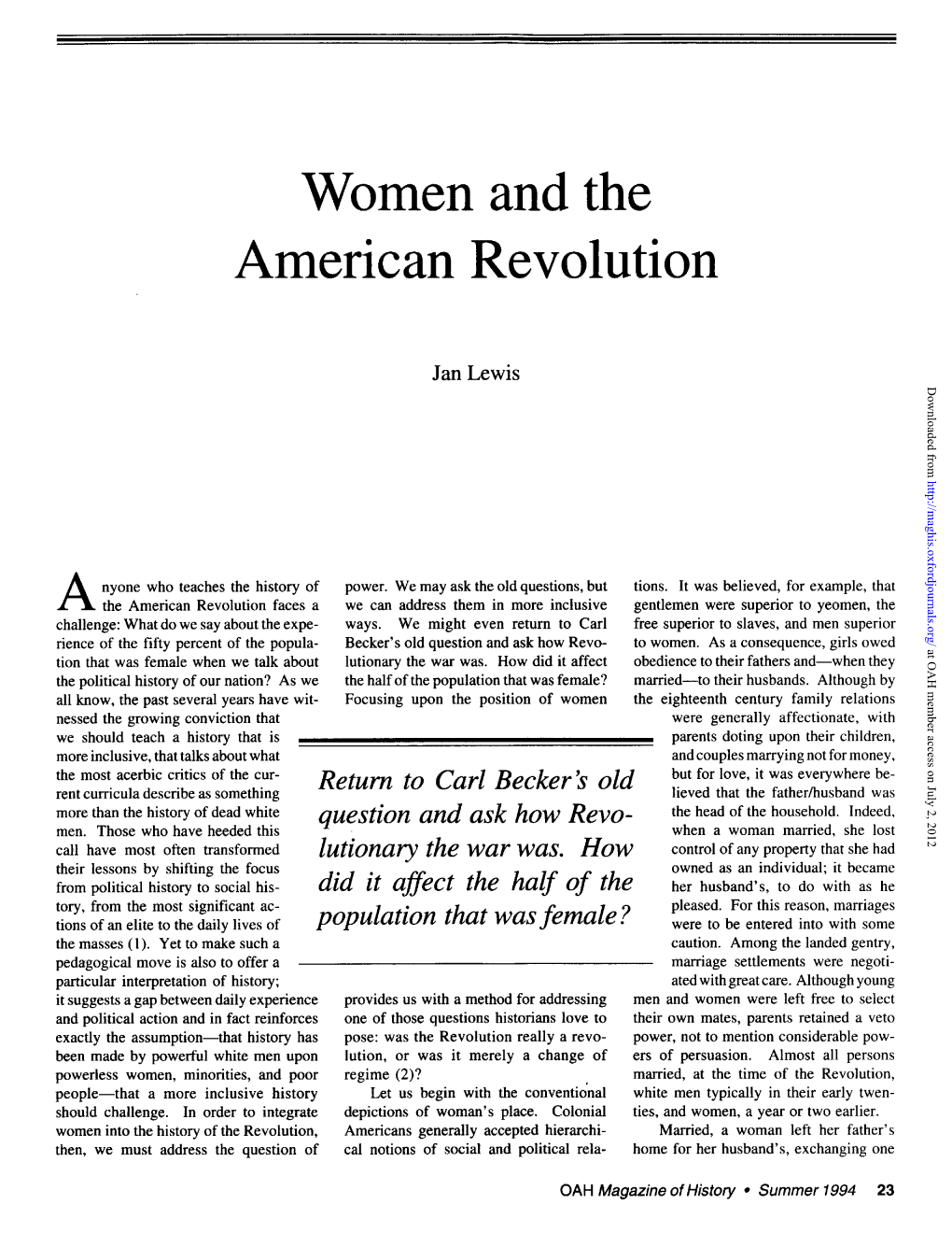 Women and the American Revolution