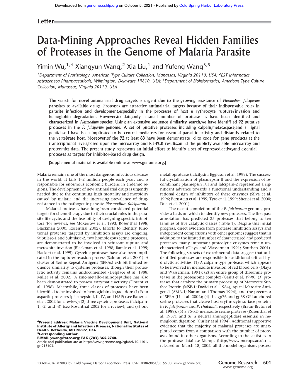 Data-Mining Approaches Reveal Hidden Families of Proteases in The