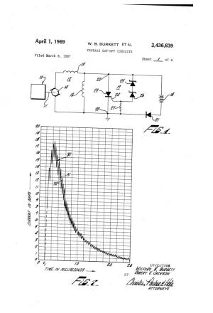 April 1, 1969 W. B. BURKETT ET AL 3,436,639 VOLTAGE CUT-OFF CIRCUITS Filed March 6, 1967 Sheet / of 4