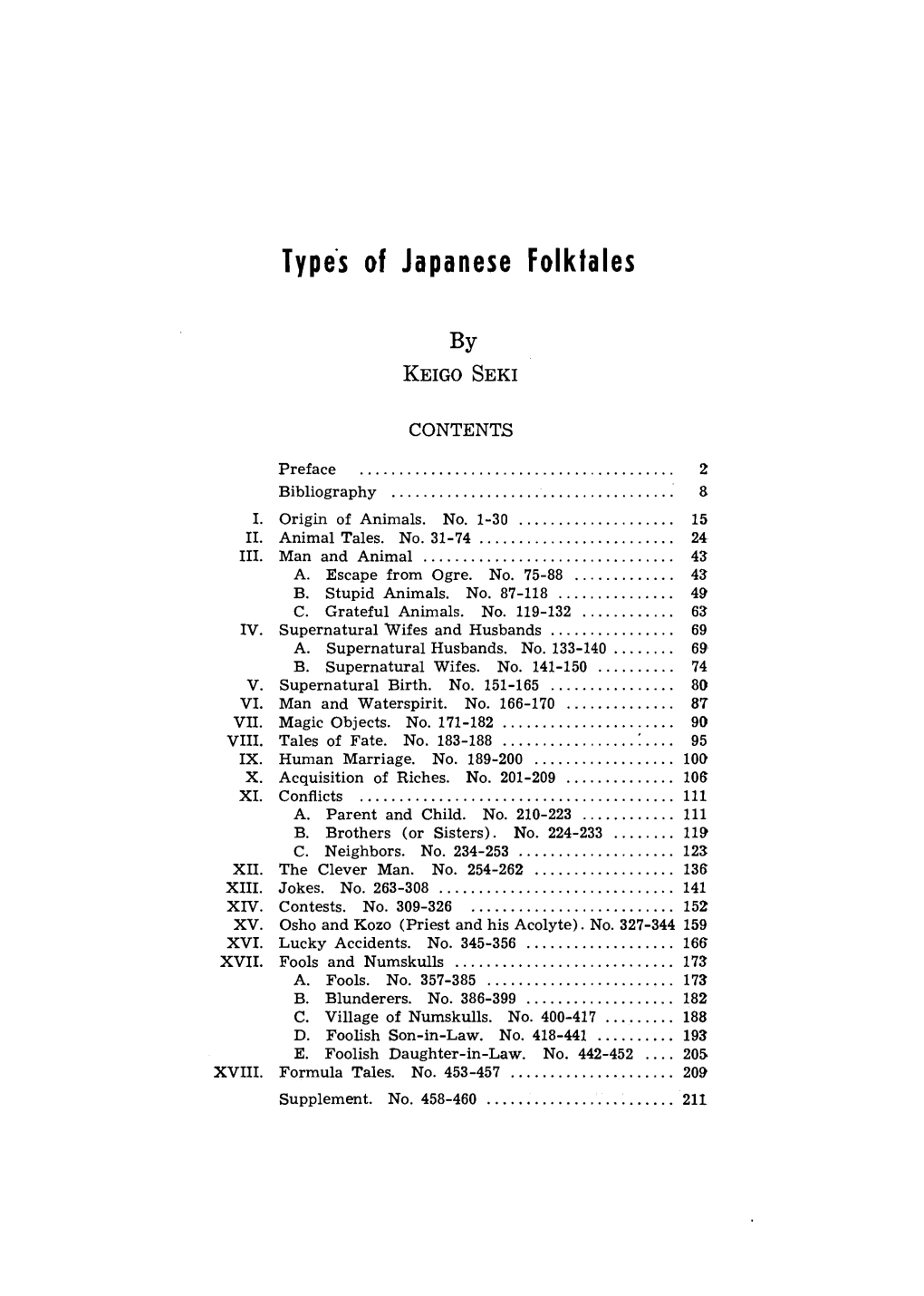 Types of Japanese Folktales