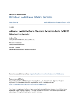 A Case of Uveitis-Hyphema-Glaucoma Syndrome Due to Express Miniature Implantation