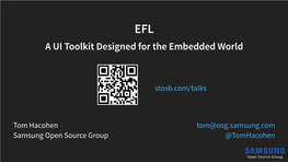 EFL a UI Toolkit Designed for the Embedded World