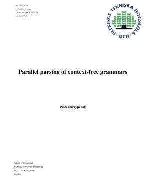 Parallel Parsing of Context-Free Grammars