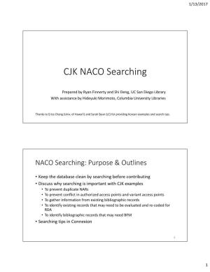 CJK NACO Searching