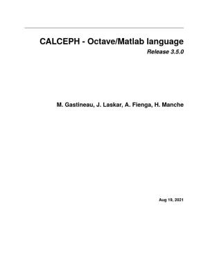 CALCEPH - Octave/Matlab Language Release 3.5.0