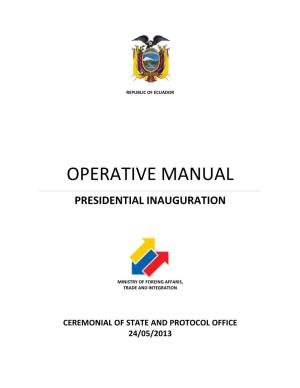 Operative Manual Presidential Inauguration