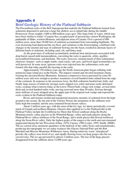 Appendix 4 Brief Geologic History of the Flathead Subbasin
