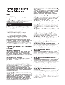 Psychological and Brain Sciences 1
