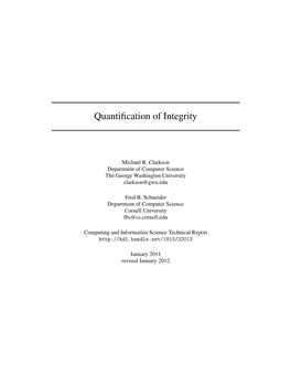 Quantification of Integrity