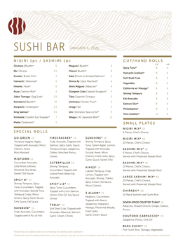 Sushi Bar January 4, 2021