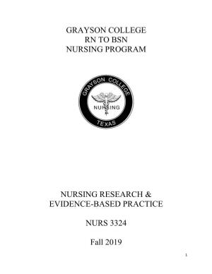 Grayson College Rn to Bsn Nursing Program Nursing