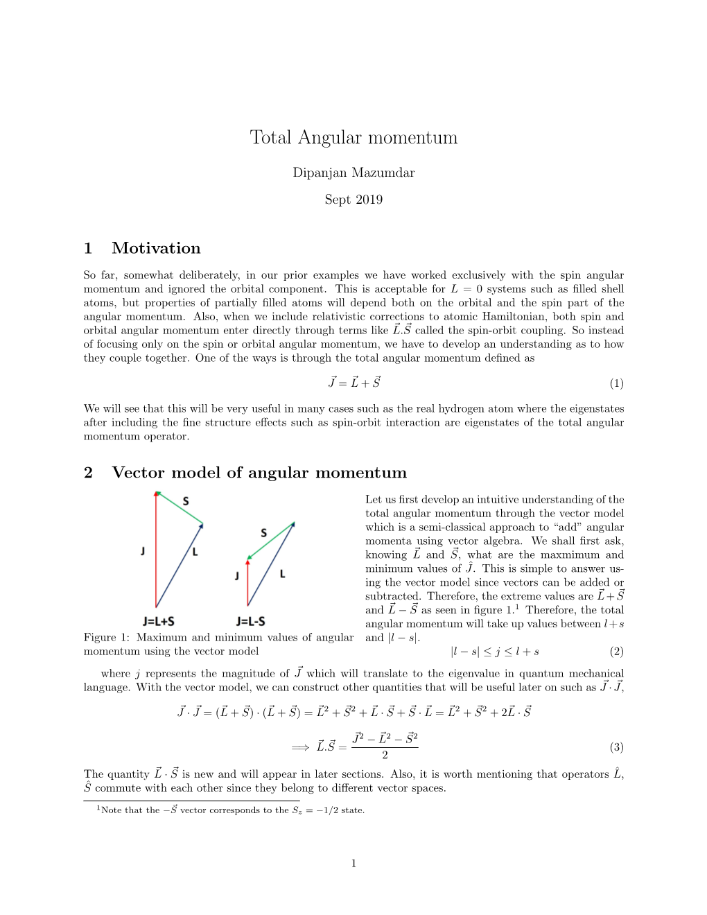 Total Angular Momentum