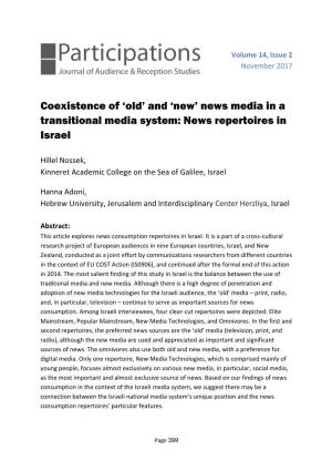 News Media in a Transitional Media System: News Repertoires in Israel