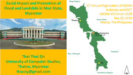 Social Impact and Prevention of Flood and Landslide in Mon State, Myanmar