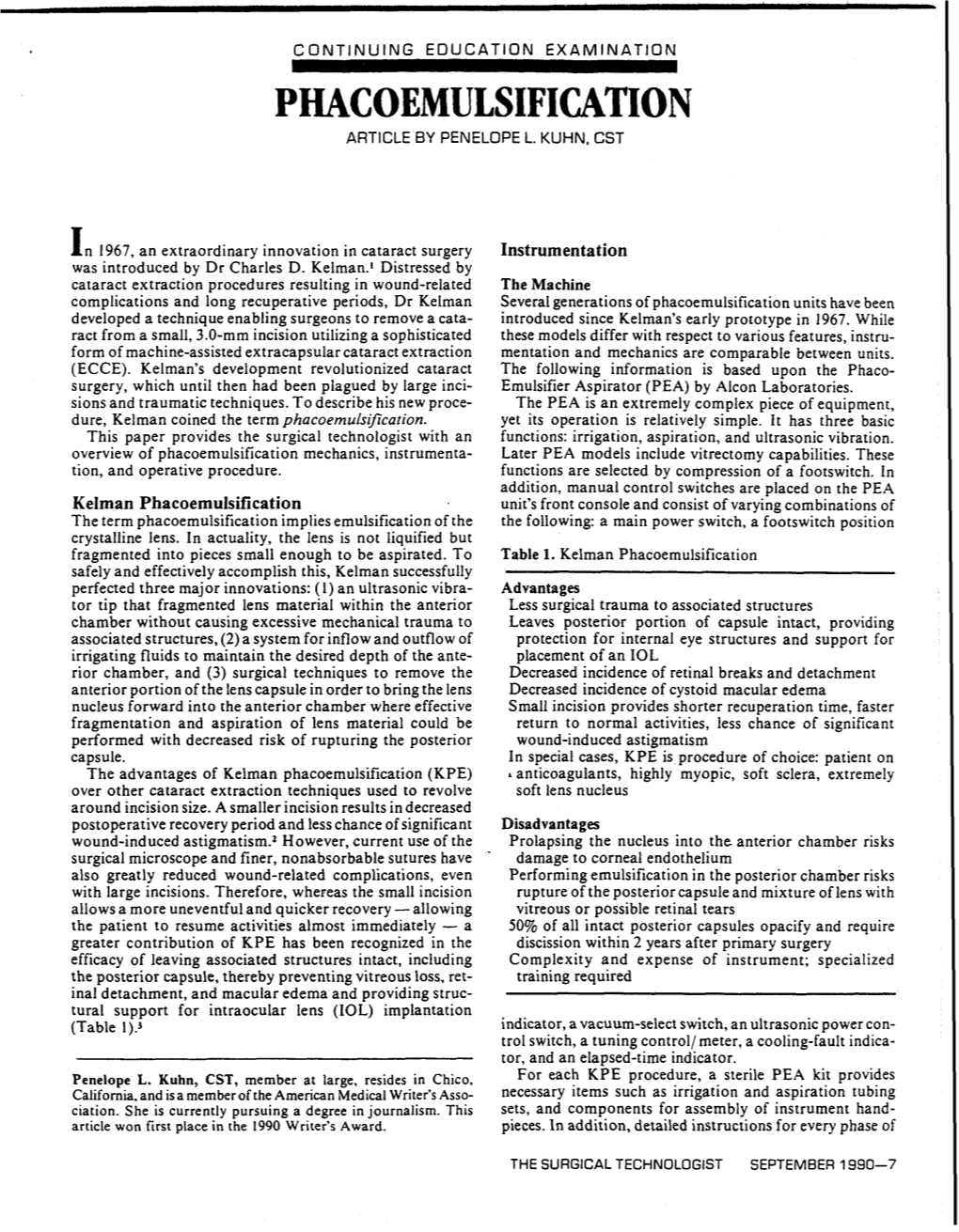 Phacoemulsification Article by Penelope L