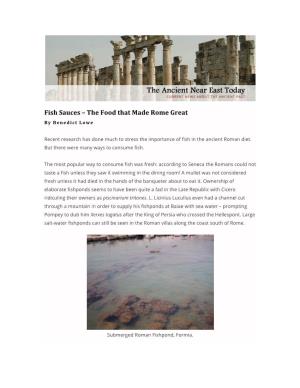 Fish Sauces – the Food That Made Rome Great by Benedict Lowe