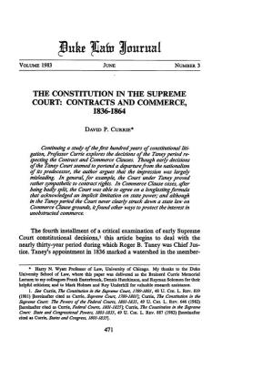 The Constitution in the Supreme Court: Contracts and Commerce, 1836-1864