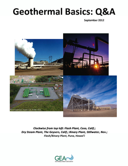 Geothermal Basics: Q&A September 2012 Are You a GEA Member?
