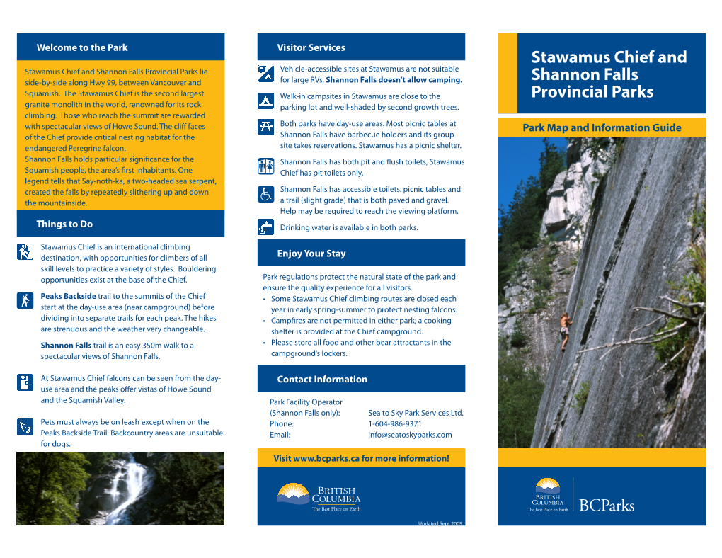 Stawamus Chief and Shannon Falls Provincial Parks