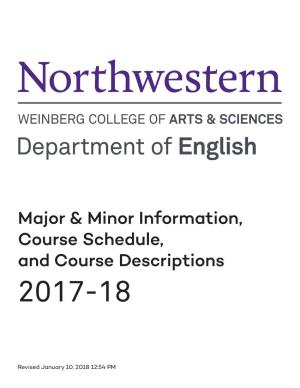 Major & Minor Information, Course Schedule, and Course Descriptions