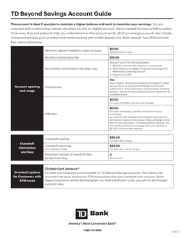 TD Beyond Savings Account Guide