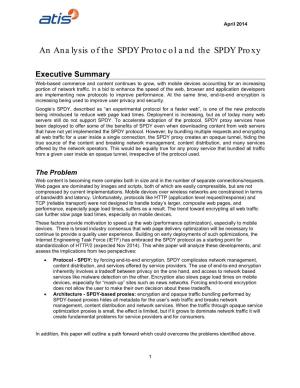 An Analysis of the SPDY Protocol and the SPDY Proxy