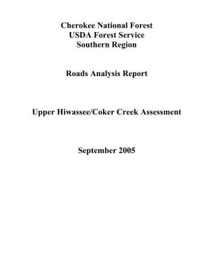 Upper Hiwassee/Coker Creek Assessment