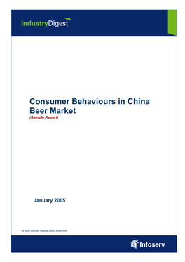 Consumer Behaviours in China Beer Market (Sample Report)