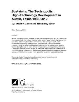 High-Technology Development in Austin, Texas 1988-2012