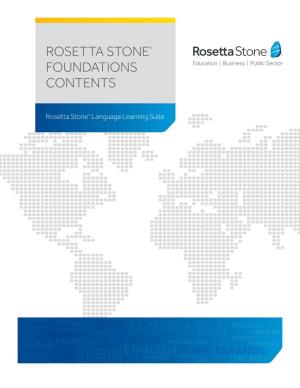 Rosetta Stone® Foundations Contents