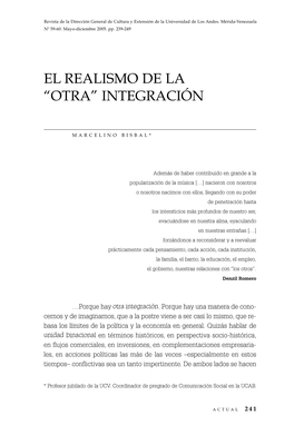 El Realismo De La “Otra” Integración