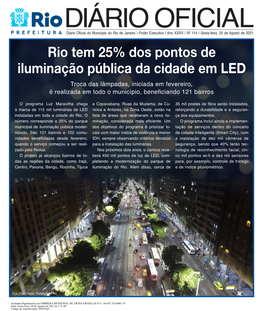 Rio Tem 25% Dos Pontos De Iluminação Pública Da Cidade Em LED