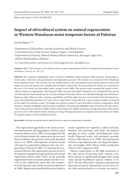 Impact of Silvicultural System on Natural Regeneration in Western Himalayan Moist Temperate Forests of Pakistan