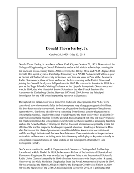 Donald Thorn Farley, Jr