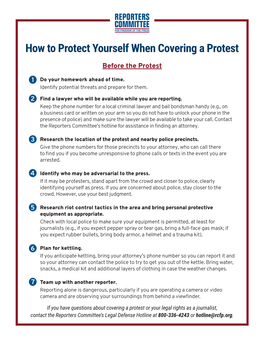 How to Protect Yourself When Covering a Protest