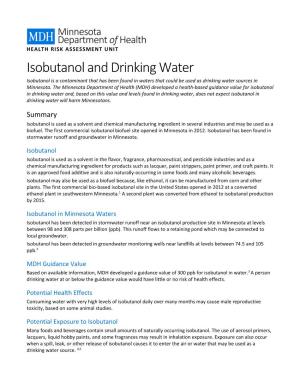 Isobutanol and Drinking Water (PDF)