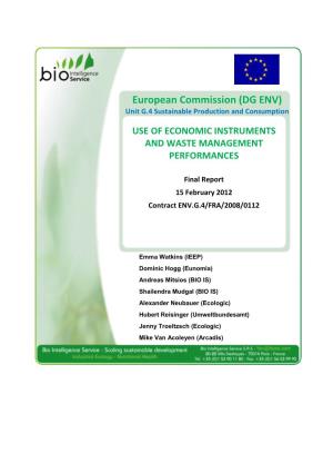 European Commission (DG ENV) Unit G.4 Sustainable Production and Consumption