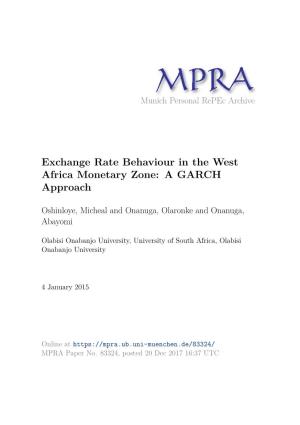 Exchange Rate Behaviour in the West Africa Monetary Zone: a GARCH Approach