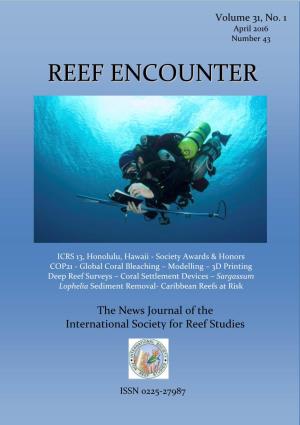 REEF ENCOUNTER the News Journal of the International Society for Reef Studies ISRS Information
